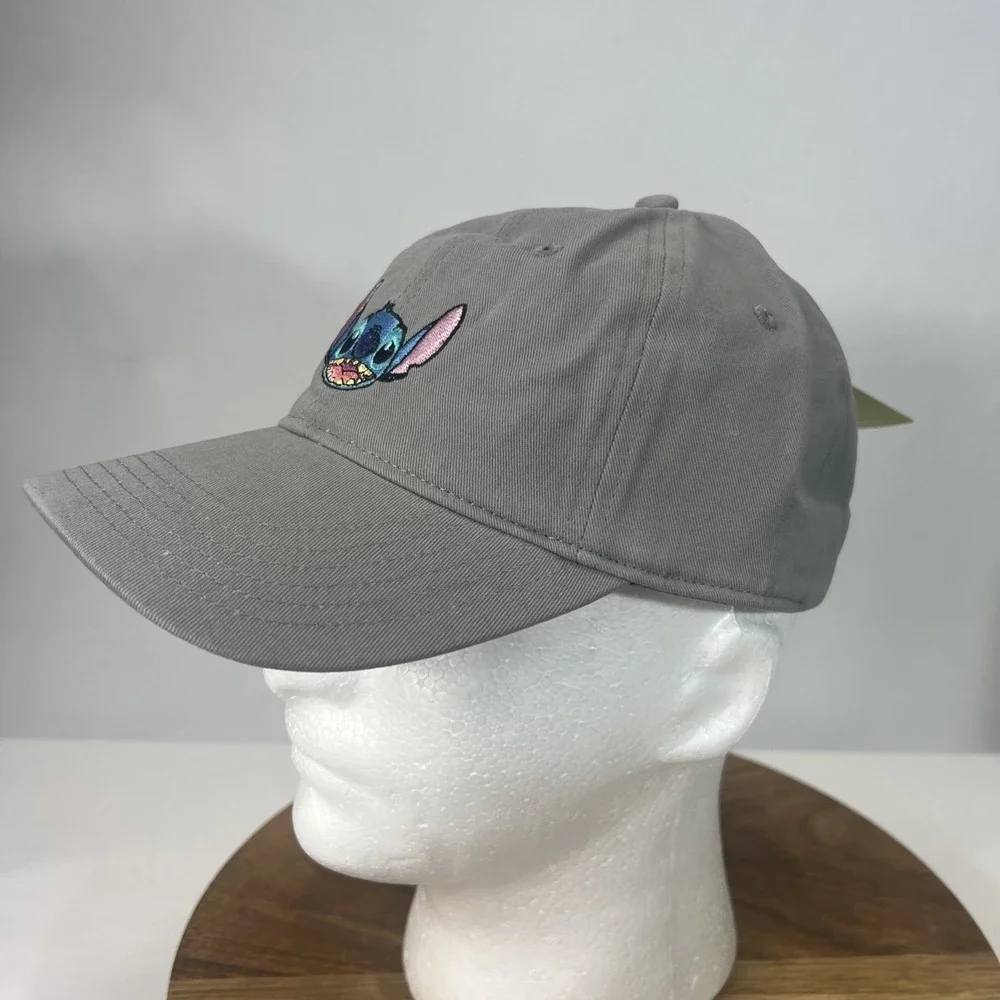 Disney Lilo and Stitch Baseball Hat Ohana Family Grey Adjustable Embroidered NWT